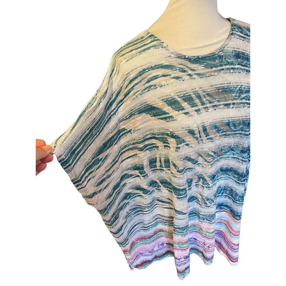 Avenue Womens Sweater Batwing Sleeve Scoop Neck Stretch Multicolor Size 18/20